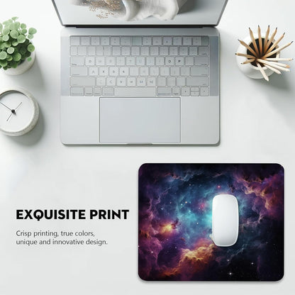 Galactic Nebula Starscape Mouse Pad - Explore the Universe from Your Desk, Stitched Edges Non-Slip Rubber Base Mouse Pads for Computers Laptop